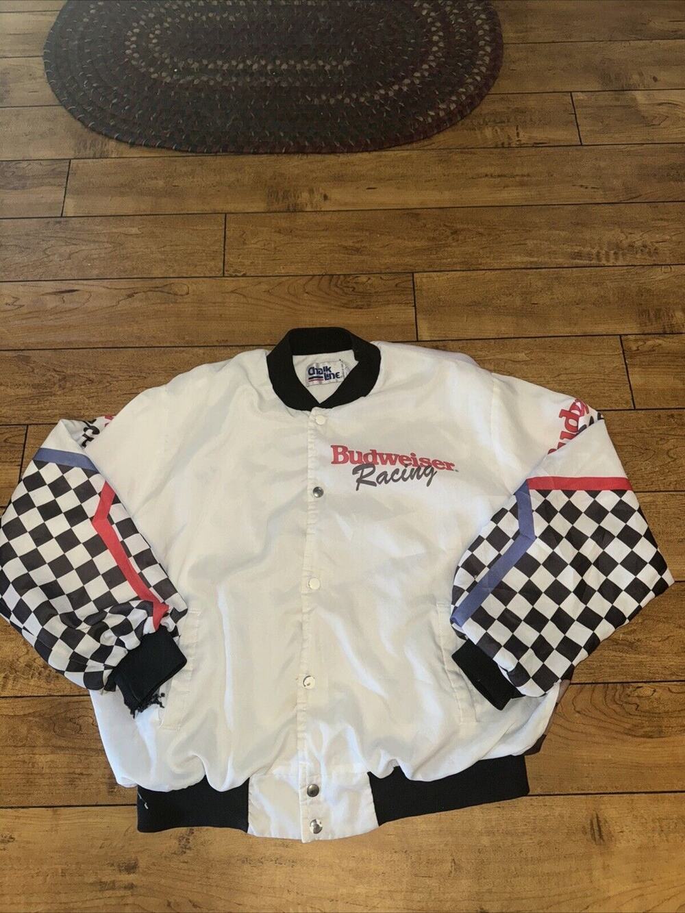 Vintage Chalk Line Budweiser Racing Jacket XL 25x25 90s Made In USA